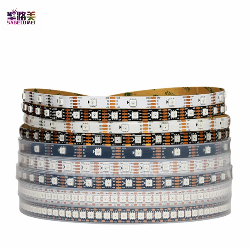 

DC5V WS2813 (WS2812B Updated) Smart RGB Led Strip Light Individually Addressable Dual Signal IC 30/60/144Leds/m IP30 IP65 IP67