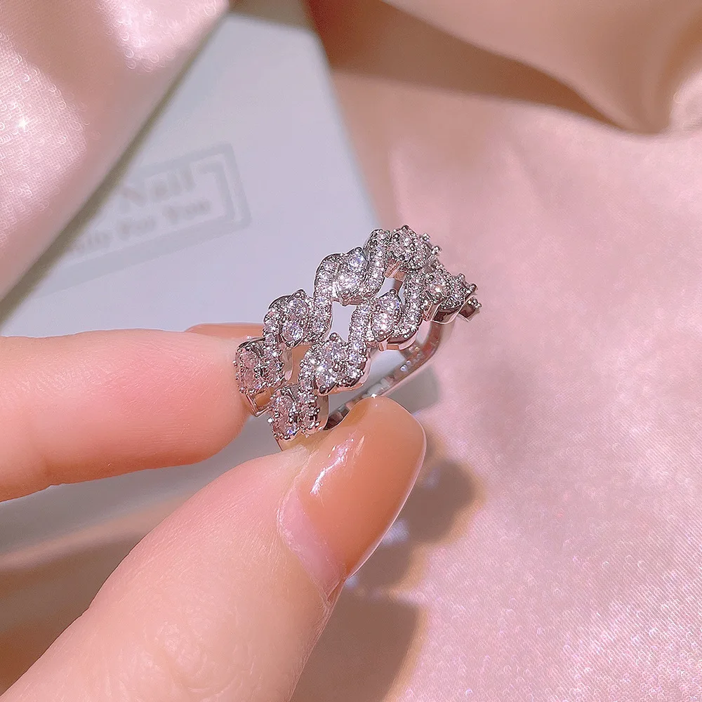 

DIWENFU 925 Silver Ring Fine Diamond Jewelry Gemstone Anel for Women Wedding Bands Engagement Diamond African Jewelry Rings Box