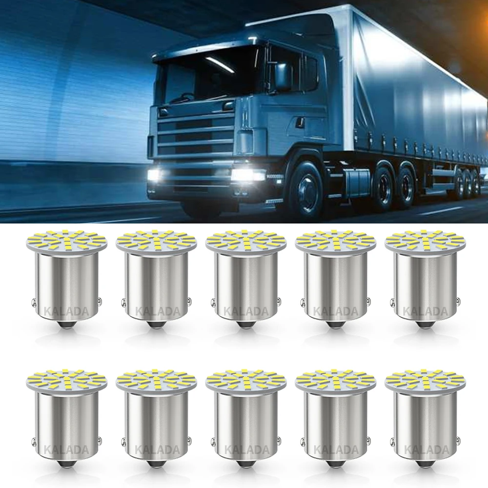 

10 шт. светодиодный автомобильный фонарь 1156 BA15S 1157 BAY15D сигнальная лампа для грузовика Canbus 3014SMD грузовой автобус BUS RV боковая парковочная лампа DRL заднее освещение 24 В