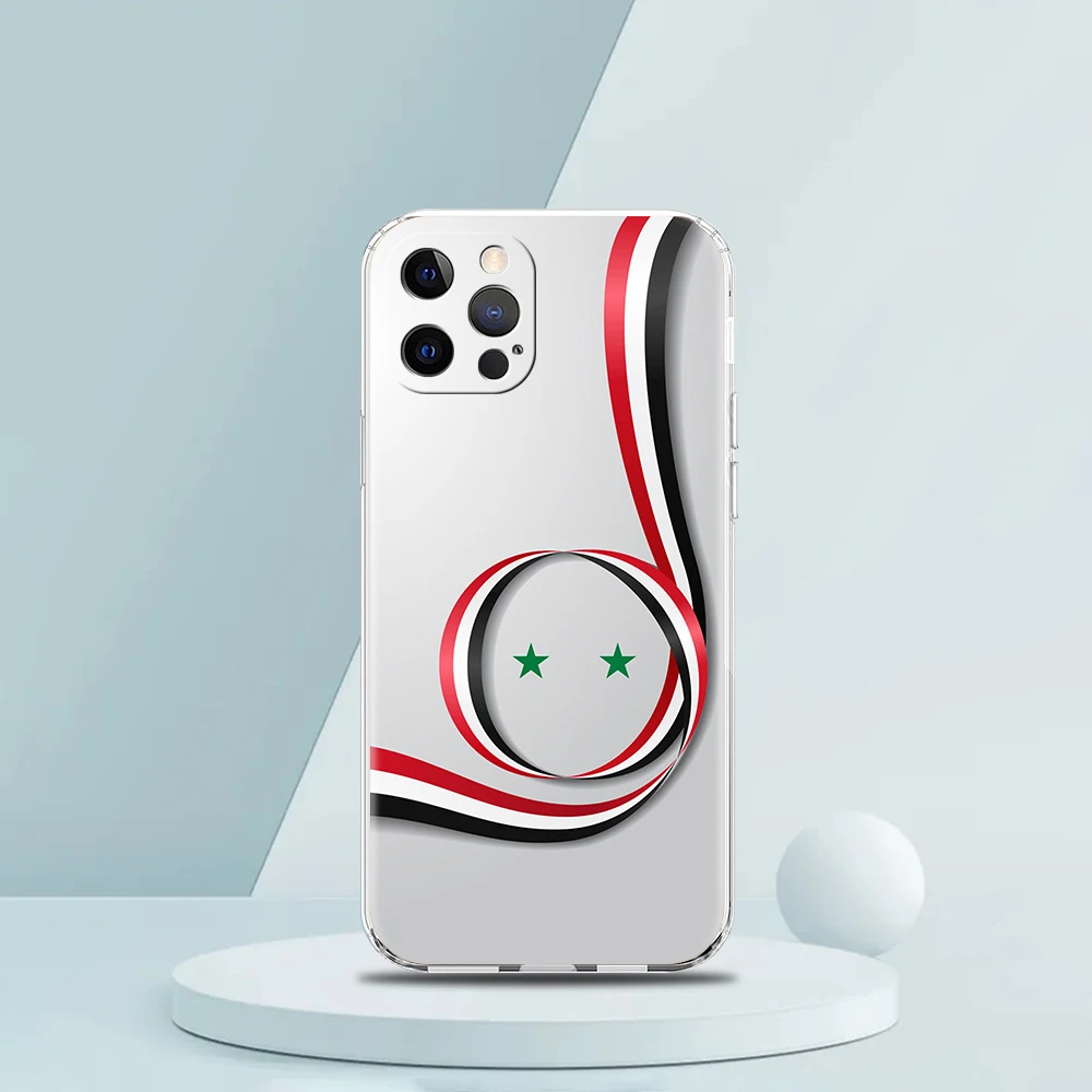 Мягкий прозрачный чехол для телефона с сирийским флагом iPhone 13 12 11 Pro Max X XR 8 7 Plus SE 2020