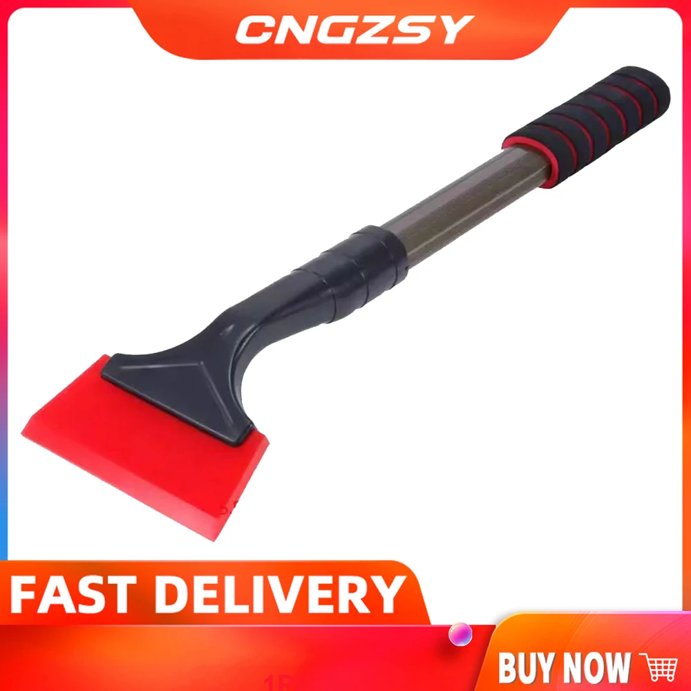 Red Silicone Squeegee Auto Water Blade Water Wiper Shower Squeegee Long Handle for Car Windshield Window B90