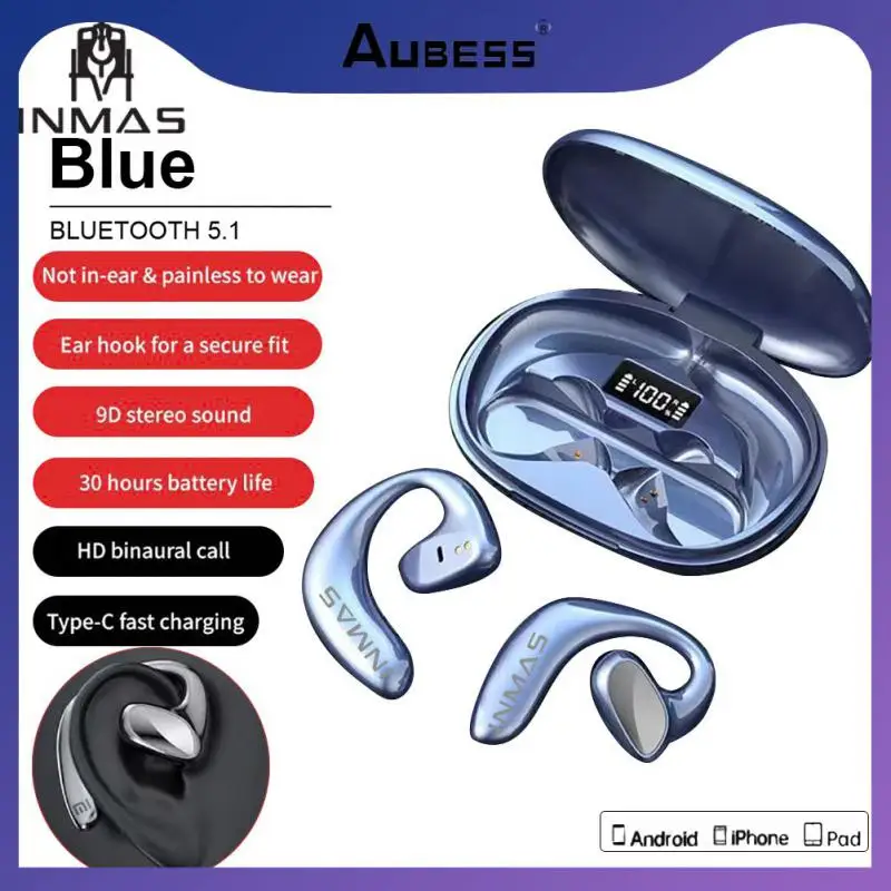 

Waterproof Tws Earbuds Long Battery Life Air Conduction Headphones Noise Cancelling Earphones With Mic Surround Sound