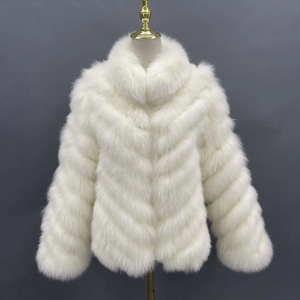 MISSJANEFUR Reversible Real Fur Coat Women 2022 New Fashion Luxury White Both Sides Wear Winter Clothes Wholesale Fox Fur Jacket