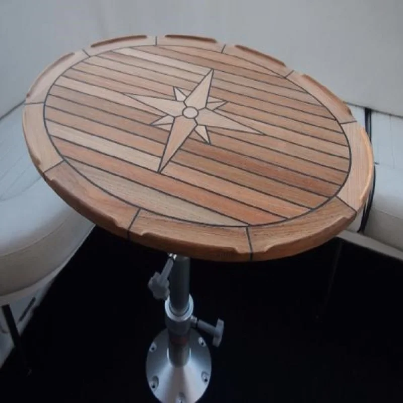 Free Dropshipping Boat Teak Table Top with Star Inlay Ellipse Shaped 440 x 580/600 x 800mm Marine Yacht Yacht Caravan RV enlarge