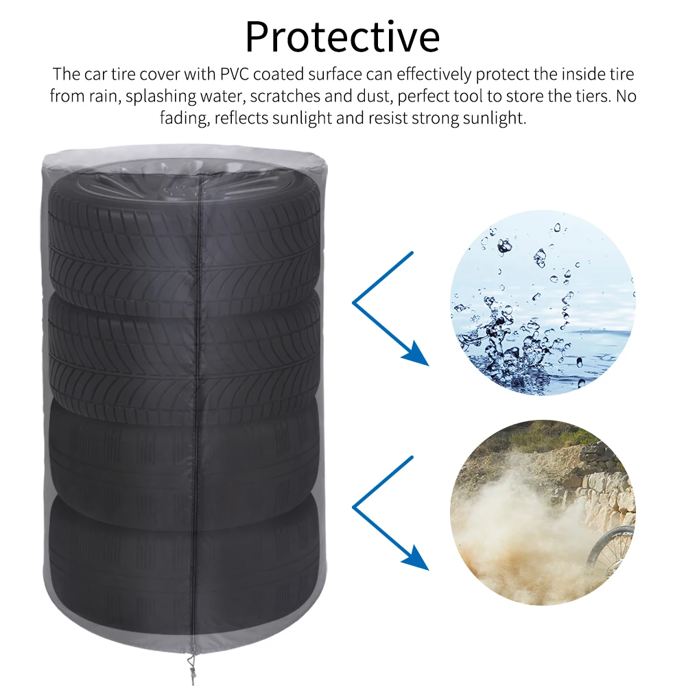 

4PCS Car Spare Tire Cover Case Waterproof Auto Wheel Tire Storage Bags Vehicle Tyre Accessories Dust-proof Protector Styling