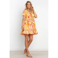 Women's Sundress Bohemian Floral Fashion Sexy2022Spring/Summer r New Arrival Printed Lace up Ruffled Dress Long