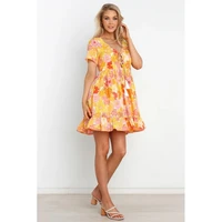 womens sundress bohemian floral fashion sexy2022springsummer r new arrival printed lace up ruffled dress long