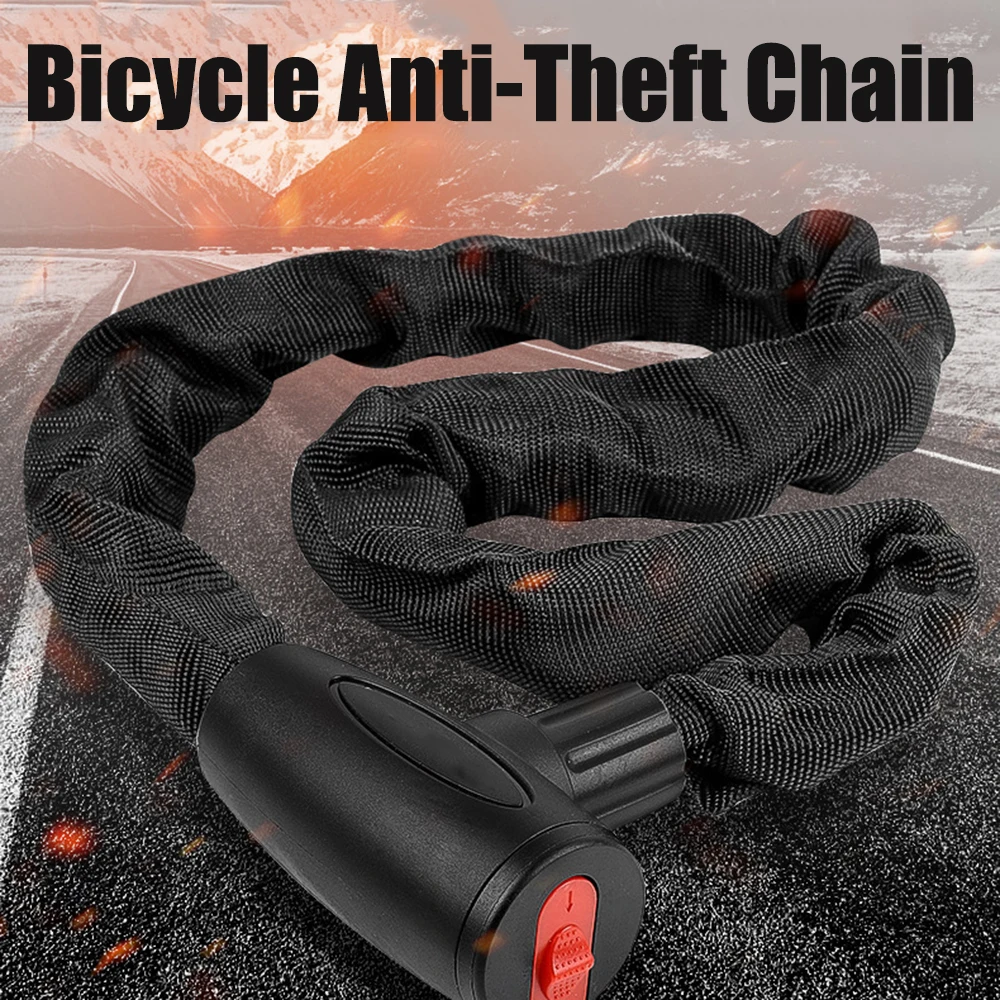 

Замок цепной Противоугонный с 2 ключами, увеличенная версия, 3,94 фута, Противоугонный, велосипедный замок с кабелем, цепной замок, для наружного мотоцикла