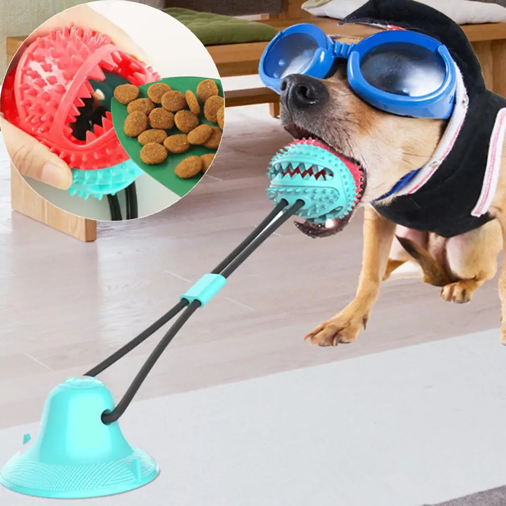 

Multifunction Pet Molar Bite Toys Cotton Rope Rubber Dog Chew Ball Toy Teeth Cleaning Toothbrush Puppy Suction Cup Biting Toys