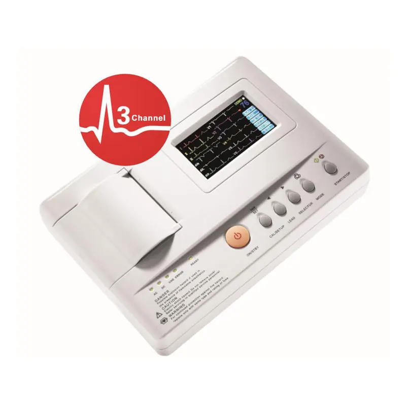 

Hot selling Manufacture price portable CE New arrival digital glasgow 4.3 inch LCD screen ECG EKG machine 3 channel ecg machine