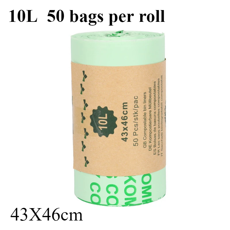 

Биоразлагаемые мешки для мусора из кукурузного крахмала 6/8/10/30л