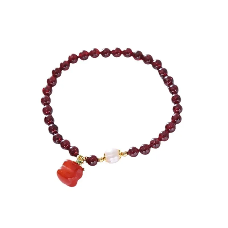 Горячая Распродажа натуральный гранат Пресноводный Жемчуг и агат 14K золото