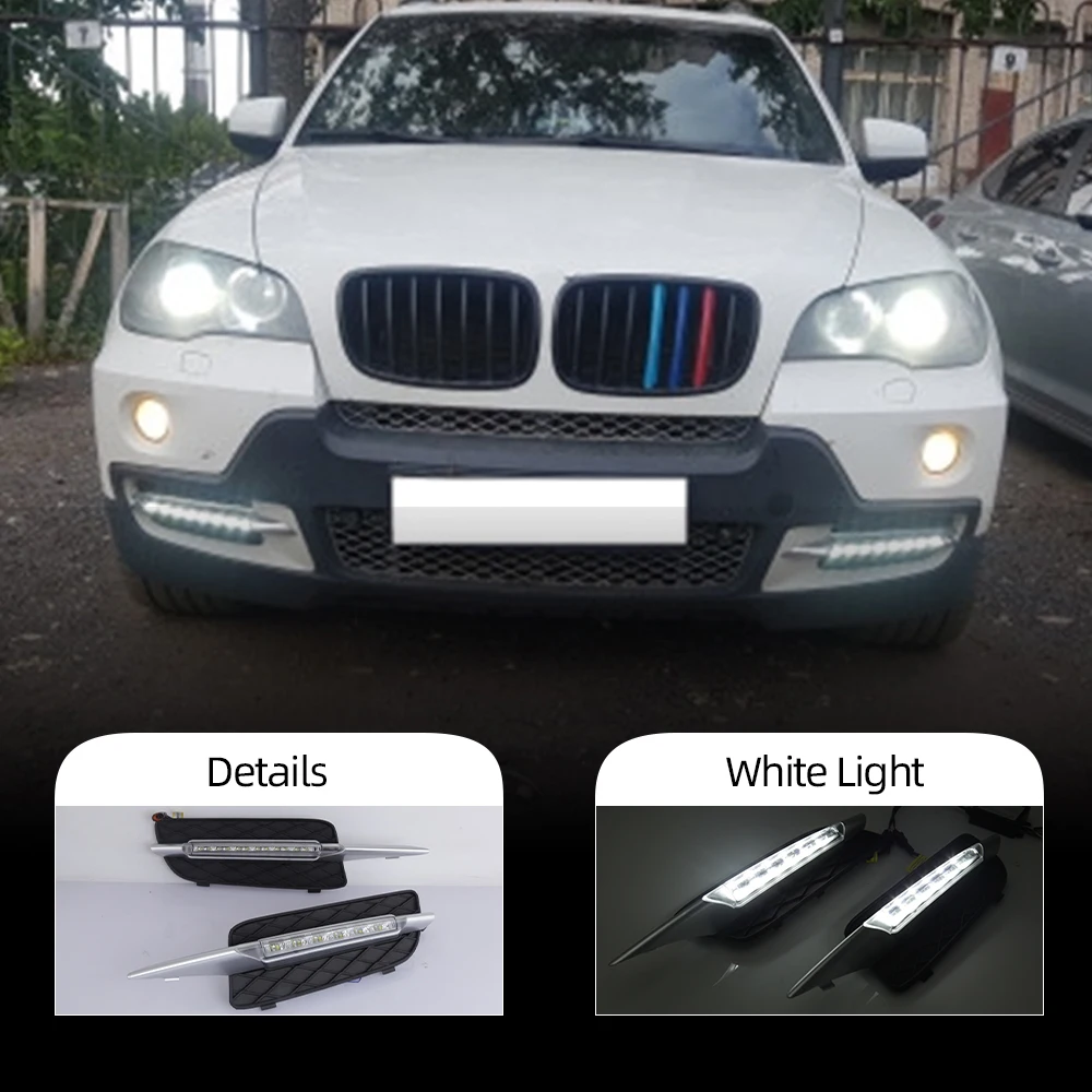 Автомобильные мигающие дневные ходовые огни 2 шт. для BMW X5 E70 2007 2008 2009 2010 дневной