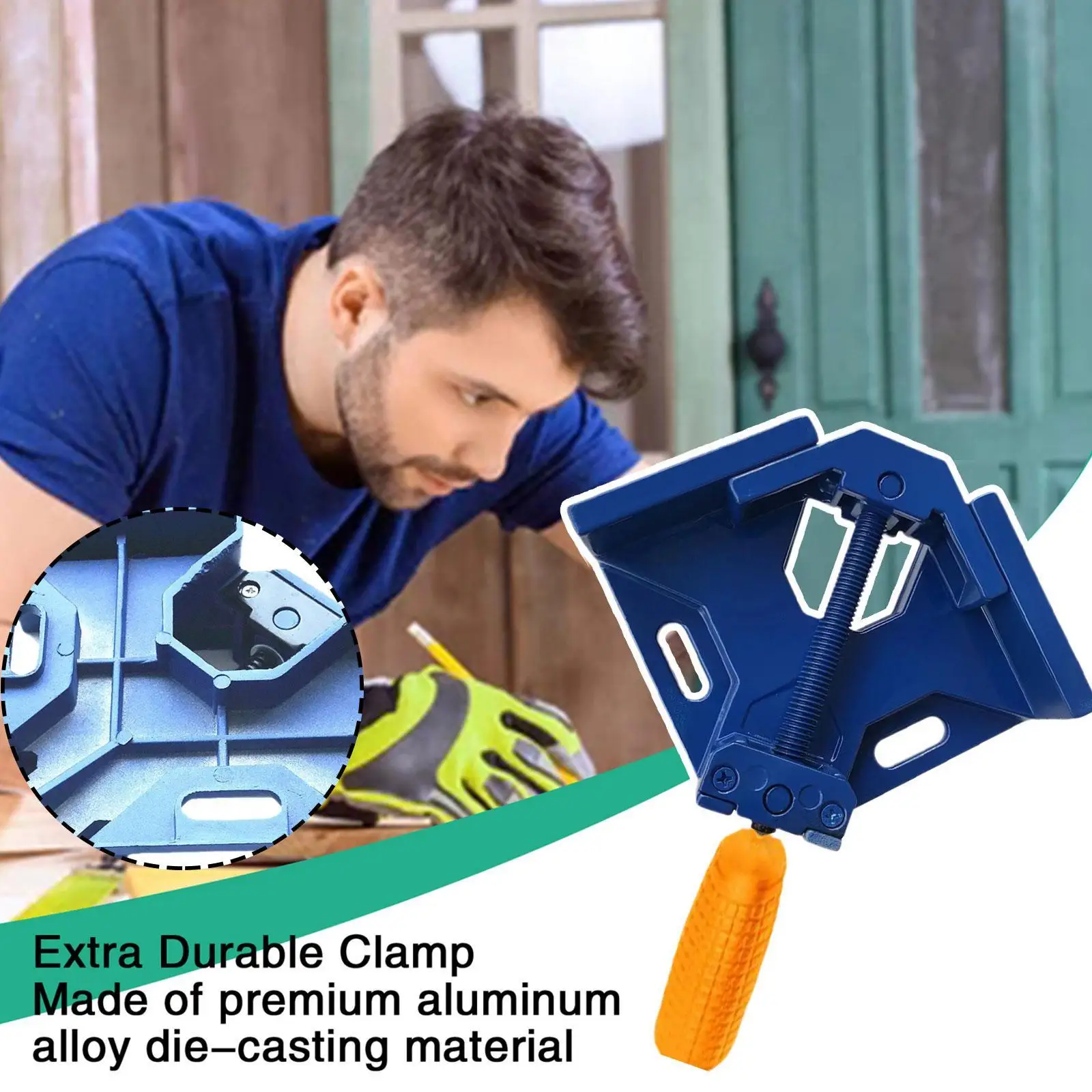 

90 Degree Right Angle Clip Clamp Tool Single Handle Aluminum Alloy Corner Clamp Woodworking Frame Clip Right Angle Folder