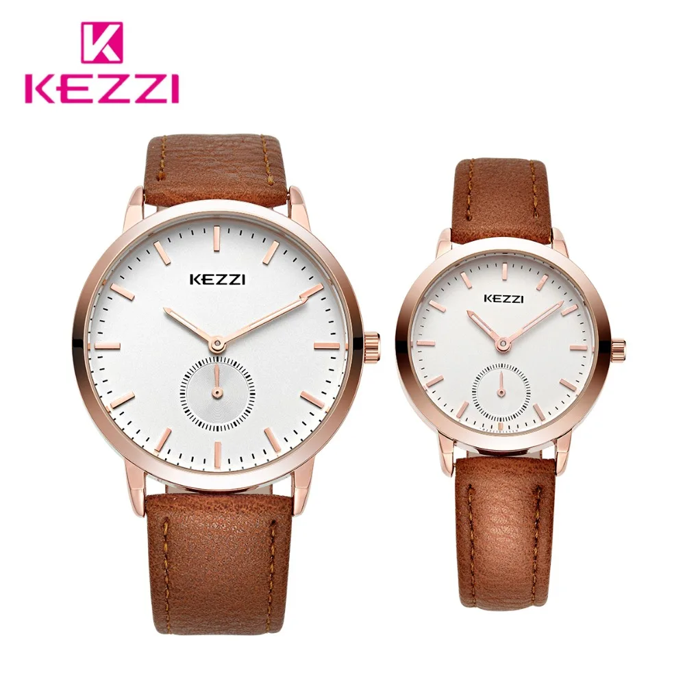

NO.2-7308 KEZZI Brand Leather Men Sport Watches Simple Women Quartz Watch Lovers Couple Wristwatches Relogio Masculino With Box