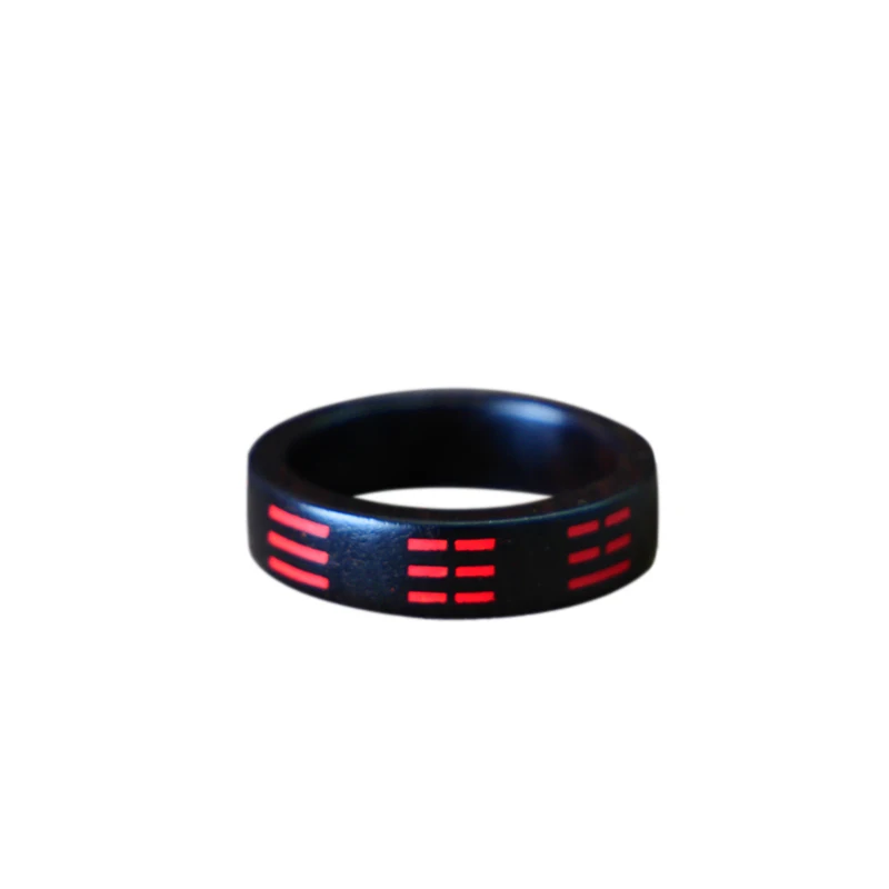 [Gossip · Cinnabar] Wooden Ring Ebony Rosewood Handmade Ancient Sle Han Dynas Minori Simple Tao Series Men and Women Fe...