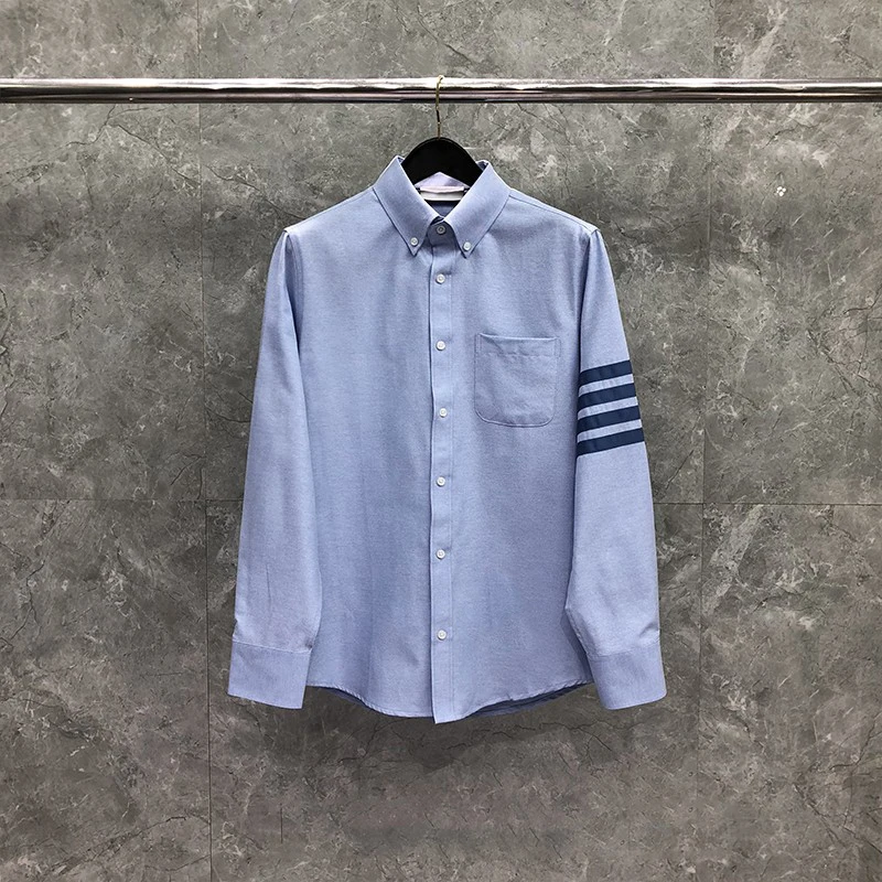 

TB THOM Men's Classic-Fit Long-Sleeve Button-Down Oxford Shirt Luxury Brand TB Shirts Men Spring Autumn Men's Clothing Tops