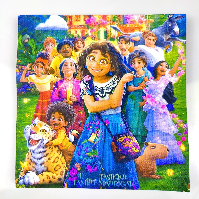 

20pcs/lot Happy Birthday Party Encanto Theme Paper Napkins Decorate Tissues Girls Kids Favors Towels Baby Shower Serviette