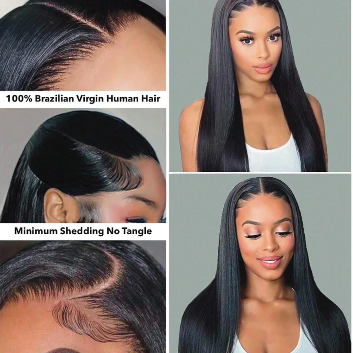 Индийские Волосы Передние Кружевные Парики Длинные Прямые 13x4 Прозрачные