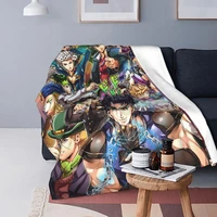 jojos no kimyou na bouken blankets fleece anime jojos bizarre adventure ultra soft throw blankets for home couch bedroom quilt