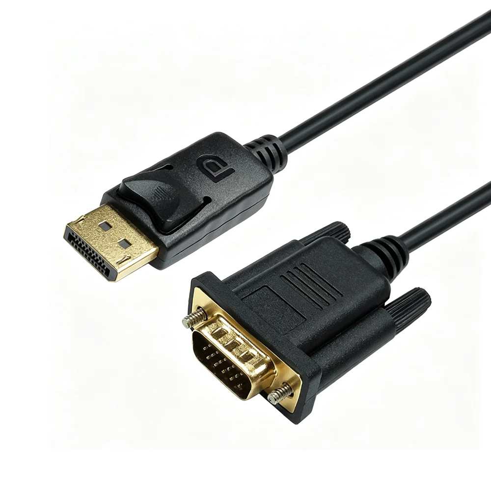 Фото Кабель DisplayPort-VGA, переходник DP (мужской) на VGA (мужской) для подключения монитора. №1
