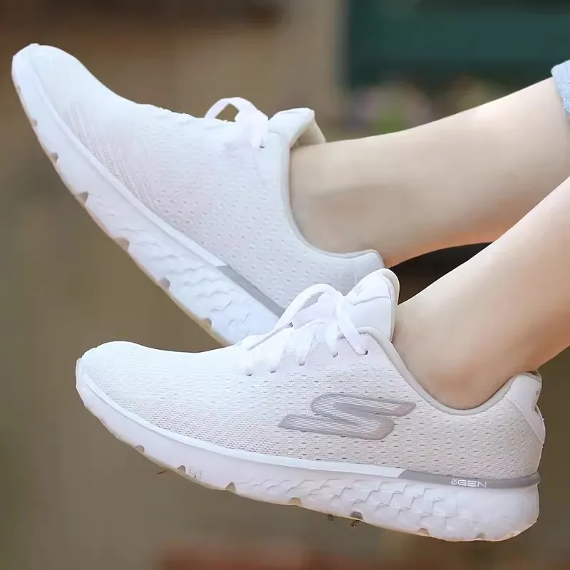 Skechers женские кроссовки летние дышащие сетчатые повседневные белые