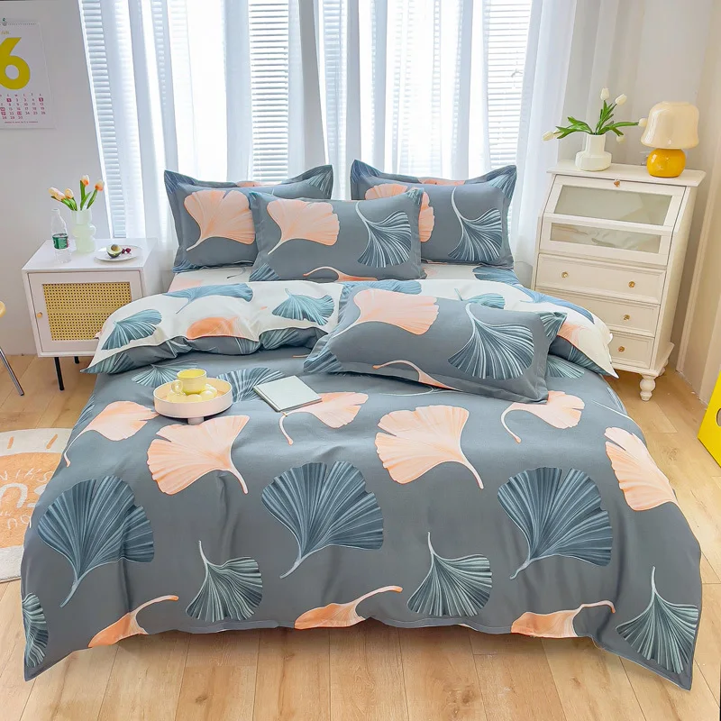

3/4pcs Bedding Set Muticolor Duvet Cover Pillowcase bedspread set Quilt Cove Single Double King Queen Size Bed Linens