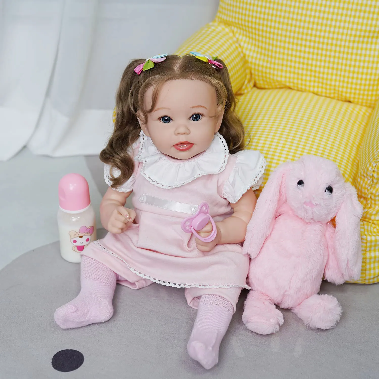 

Кукла-младенец idoReborn, девочка с волосами, сделанными вручную, Реалистичная, мягкая на ощупь, виниловая ткань, кукла-Живопись тела