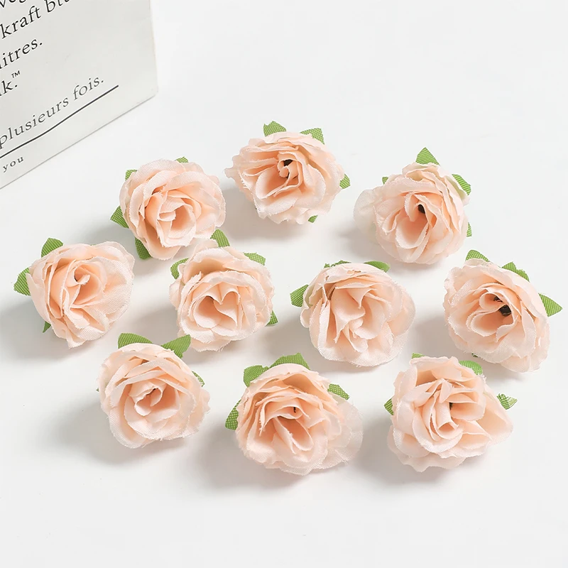 

Искусственные розы из шелка, красные, 3,5 см