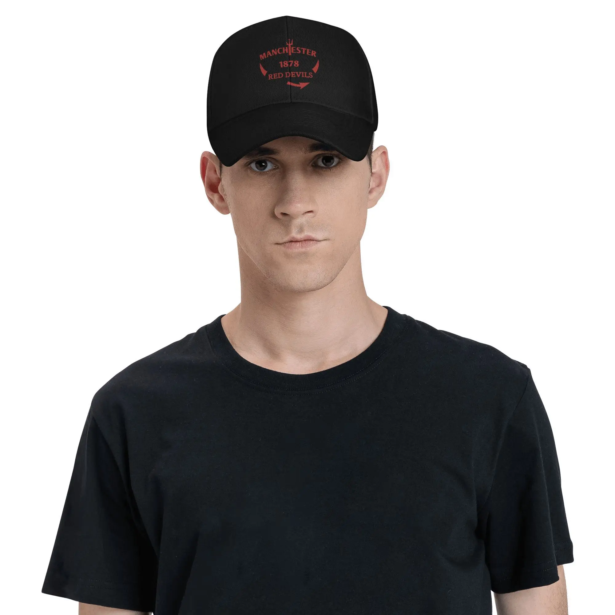 Фото Дьяволы Манчестер, Манчестер красные бейсболки Snapback Модные бейсболки Дышащие повседневные кепки унисекс для улицы №1