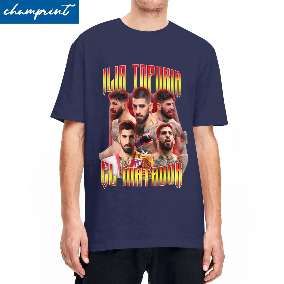 Ilia Topuria Винтажный стиль для мужчин и женщин Футболки Винтажная футболка с