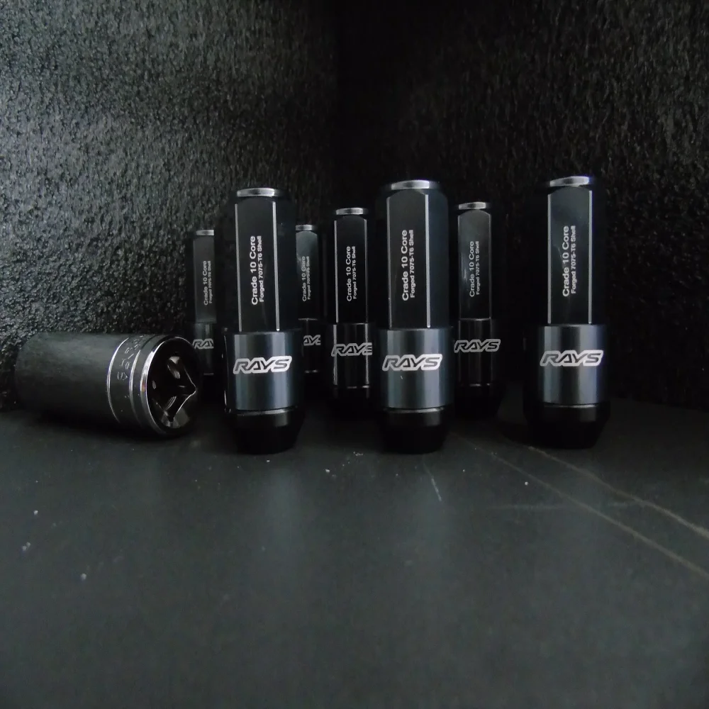 

Колесные гайки RAYS, гайки ступицы, длина 58 мм M12x1,5 M12x1,25 M14x1,5, алюминиевый сплав + сталь, набор из 20 предметов