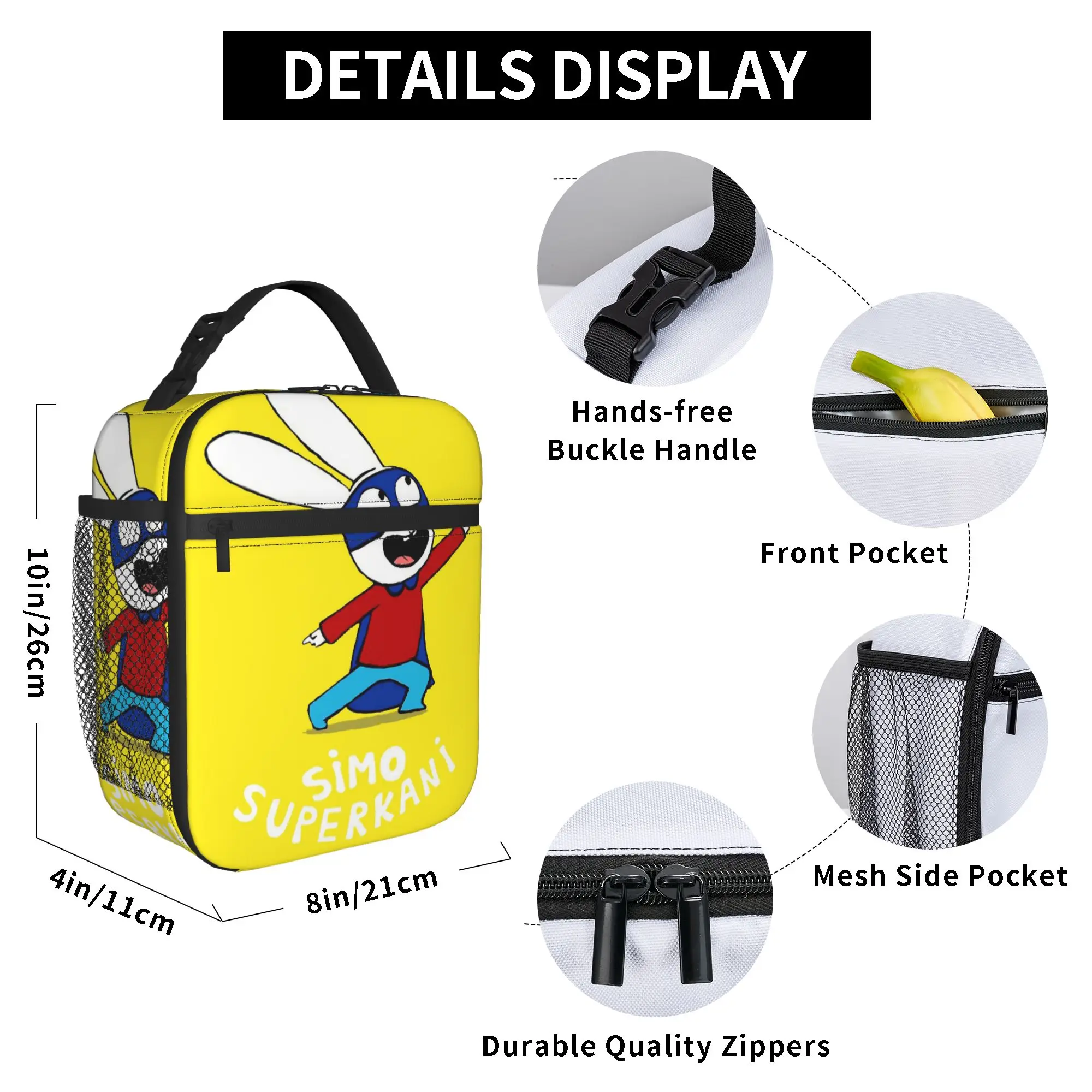 Изолированные сумки для обедов Simon Super Rabbit Accessories, коробка для еды Y2K, термосумка-холодильник для школы (art.: 3920dcb3a50f8) - 3920dcb3a50f8