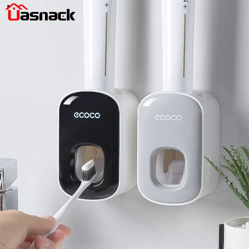 

Automatic Toothpaste Dispenser Toothbrush Holder Dustproof Sticky Suction Wall Mounted Toothpaste Squeezer for Bathroom