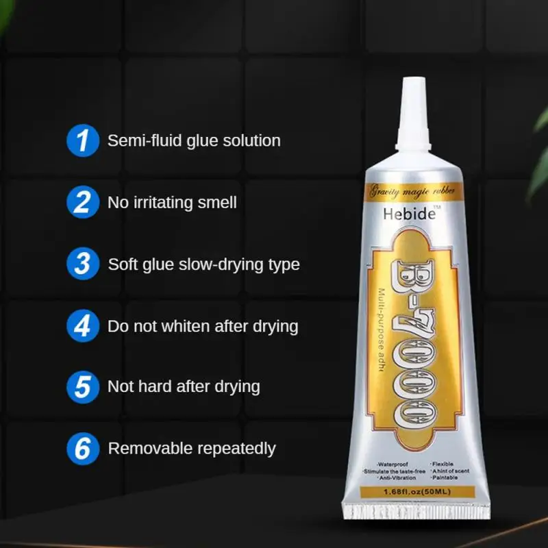 

B7000 Acrylic Rhinestone Super Glue Glass Plastic Diy Glue Liquid Glue Home Accessories Universal Textile Cloth Adhesive