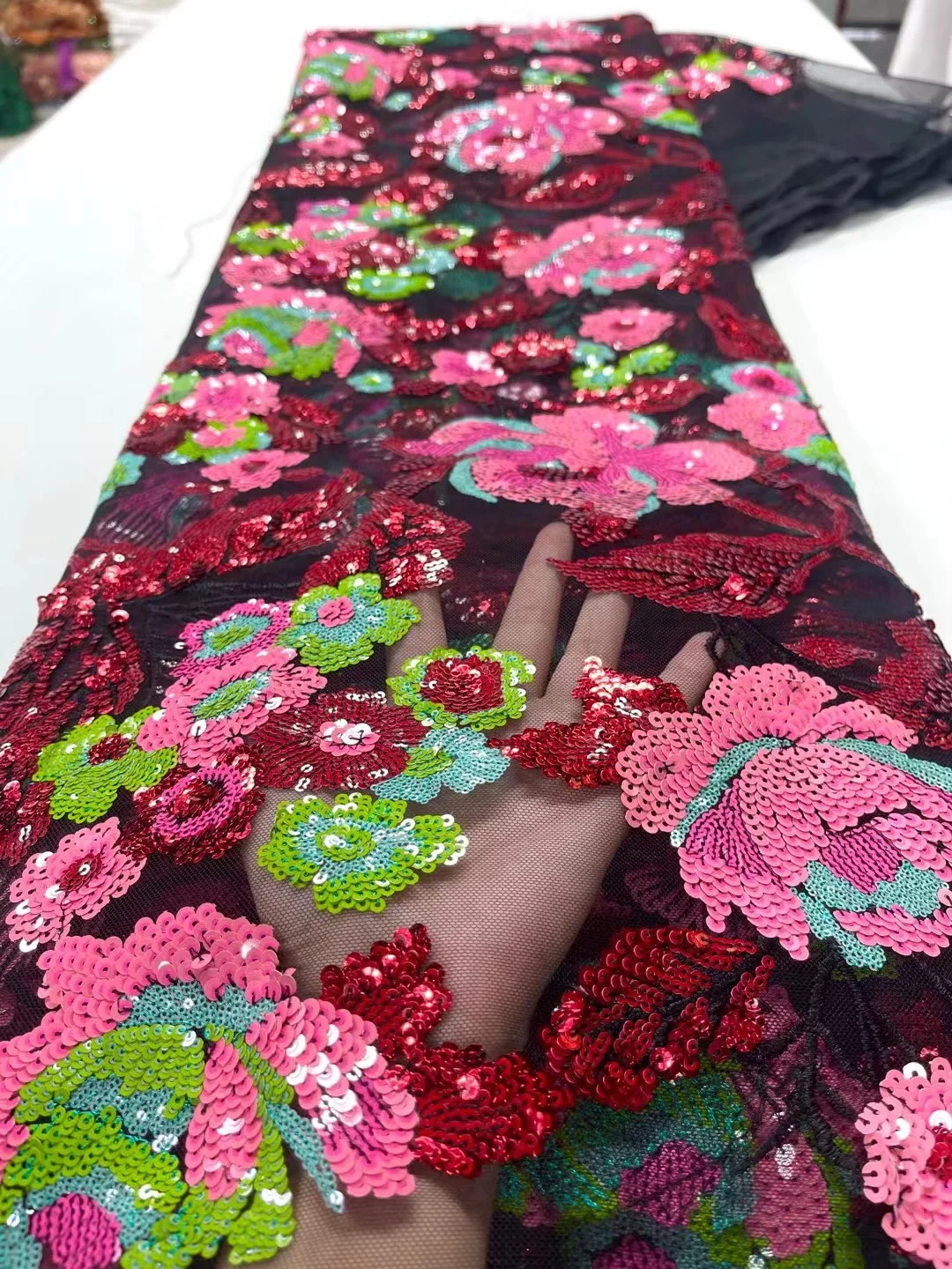 

Африканская кружевная ткань с блестками 2023, Высококачественная Роскошная вышивка, нигерийская французская сетчатая кружевная ткань для свадебной вечеринки HJ5596