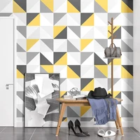 removable non self adhesive wallpaper gray yellow bedroom triangles geometric modern wallpapers for living room roll