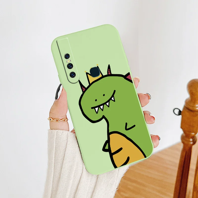 

Little Dinosaur Phone Case For VIVO Y20i Y20 Y20S Y12S Y30 Y33S Y12 Y15 Y17 Y19 Y21 Y21S S1 Pro Y91 Y91i Y93 Y95 Silicone Cover