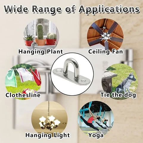 10 шт., 2,36 дюйма, 304, потолочные крючки из нержавеющей стали