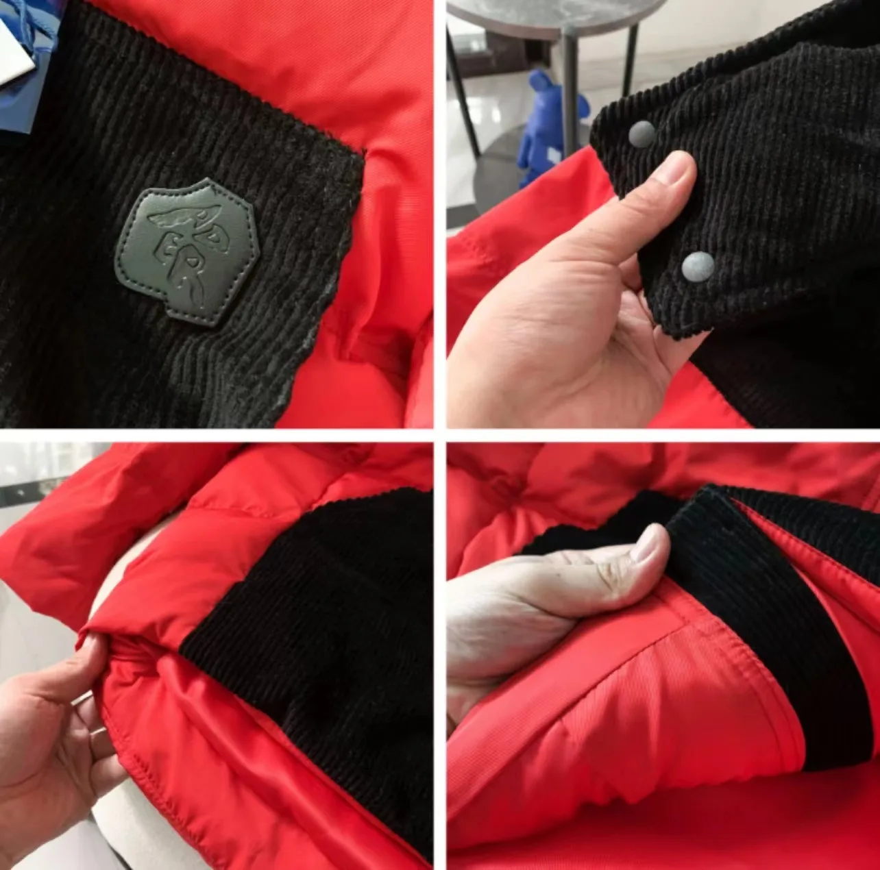Korean high-quality winter down jacket simple cowhide splicing detachable hat men and women's thickened white duck down coat