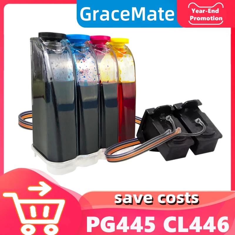 PG445 CL446 CISS Replacement for Canon Pg445 Cl446 Ink Cartridges for PIXMA MX494 MG 2440 2540 2940 2540S IP2840 TS204 304 3140