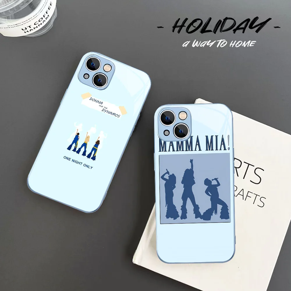 M-Mamma Mia Phone Case Tempered Glass For iphone 14 13 12 11 Pro Mini XS MAX 14Plus X XR Fundas