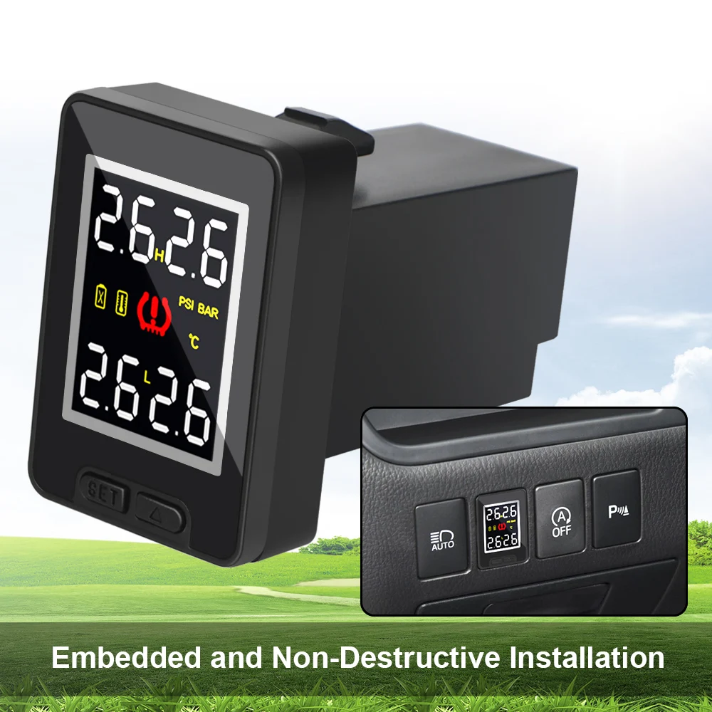 

External Internal Sensor Tire Pressure Monitor System Save Fuel Temperature Real-time Monitoring Waterproof Car TPMS