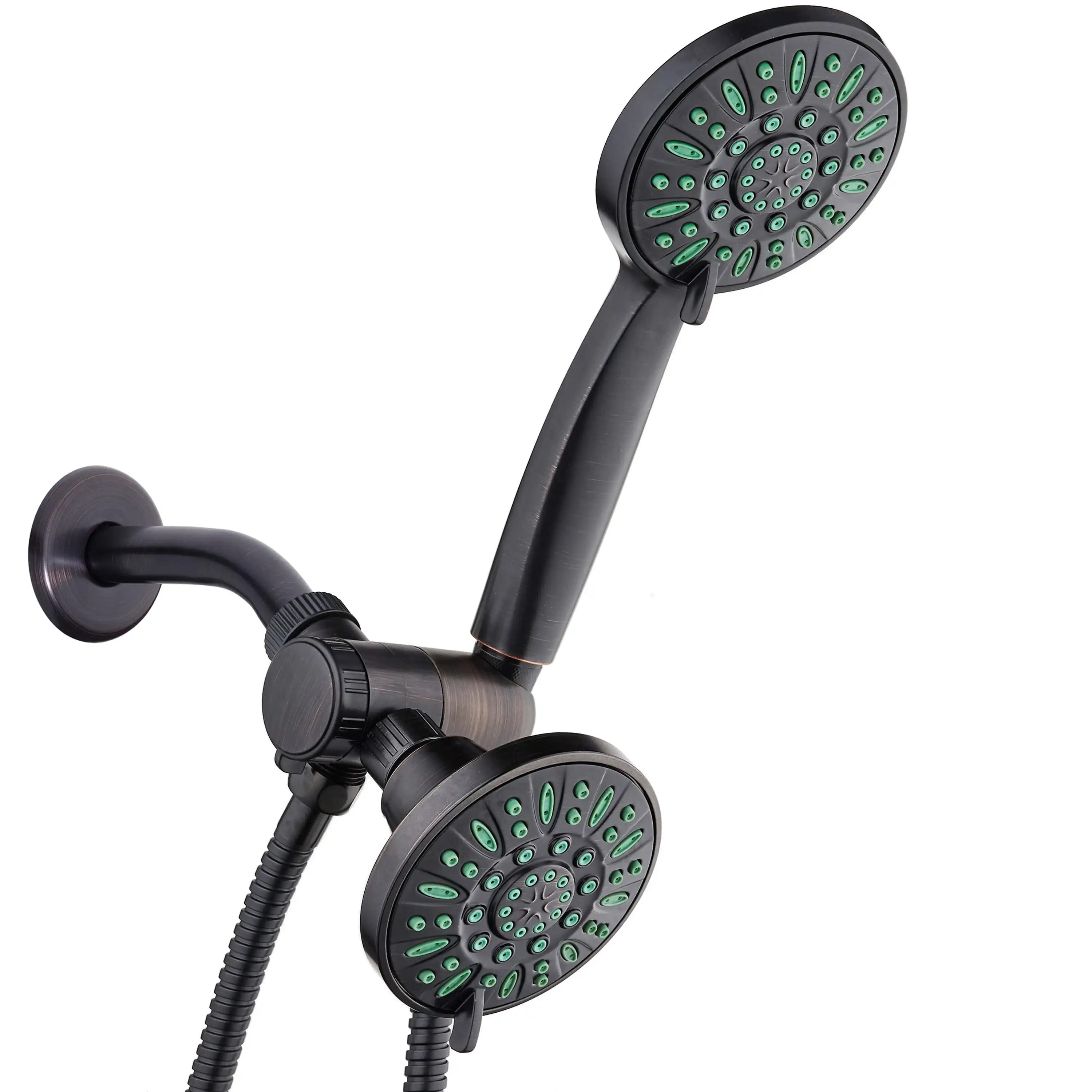 

High-Pressure Luxury 48-Mode Shower Head & Handheld 3-Way Combo, Bronze Finish