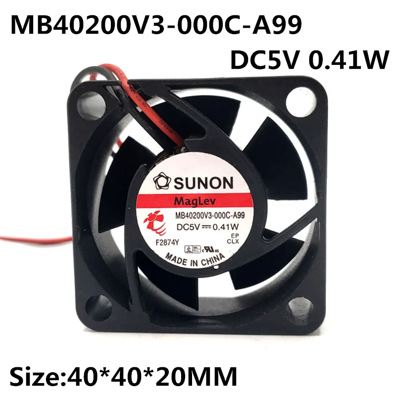 Новинка, оригинальный бесшумный USB вентилятор охлаждения для Sunon MB40200V3-000C-A99 5V 0,41 W 4020 40*20 мм 4 см