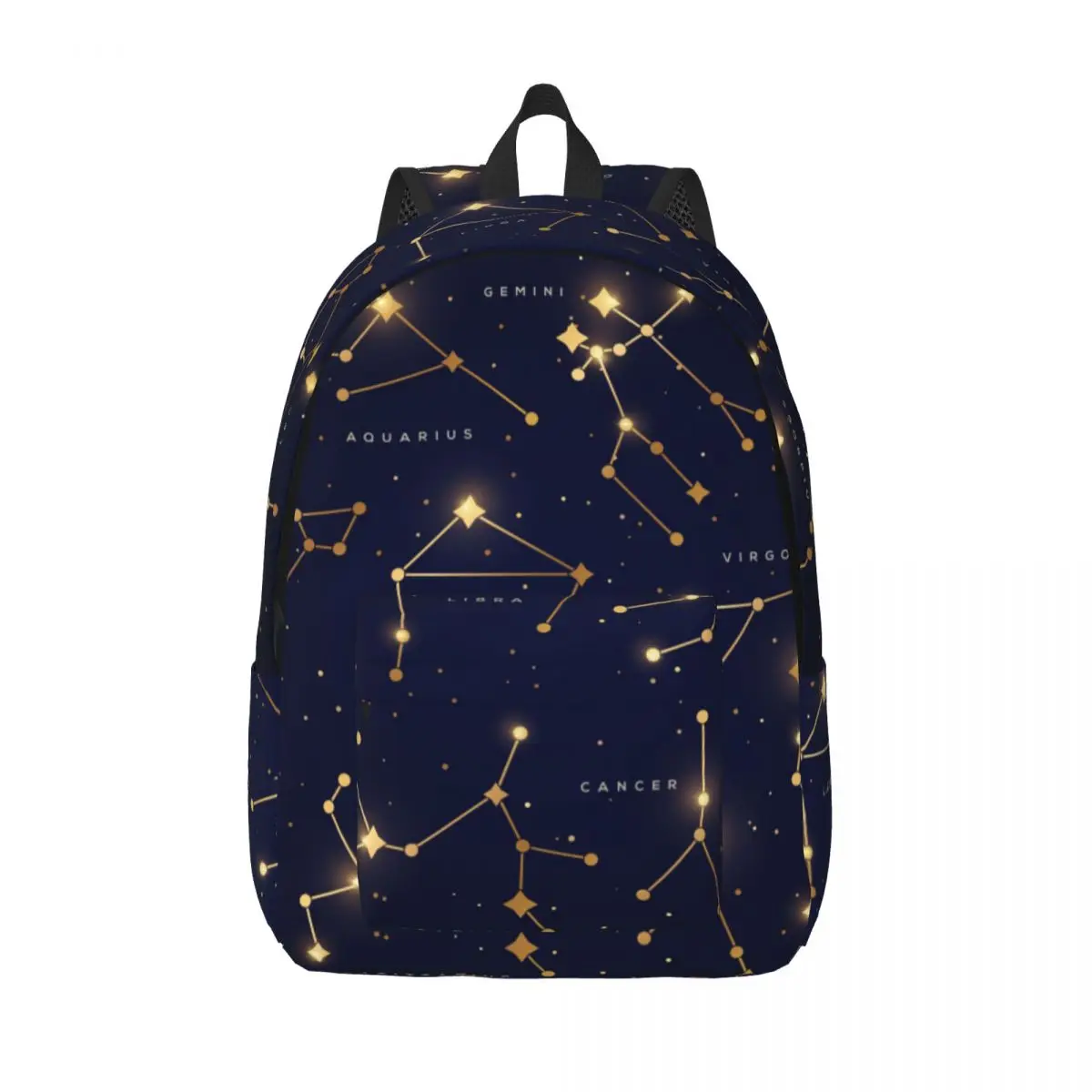 

Men Women Backpack Large Capacity School Backpack for Student Zodiac Constellations Space With Shiny Sparkling Stars School Bag