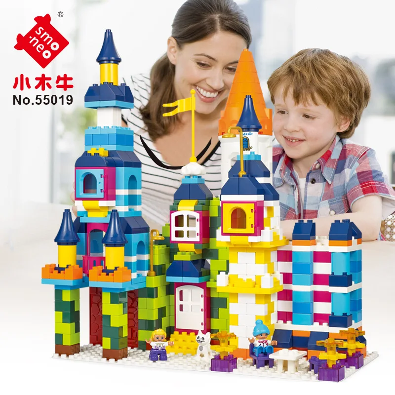 

430 Pcs Big Size Slide Building Blocks Compatible Duplos City House Castle Brick Toys for Children 3-6 Year Old