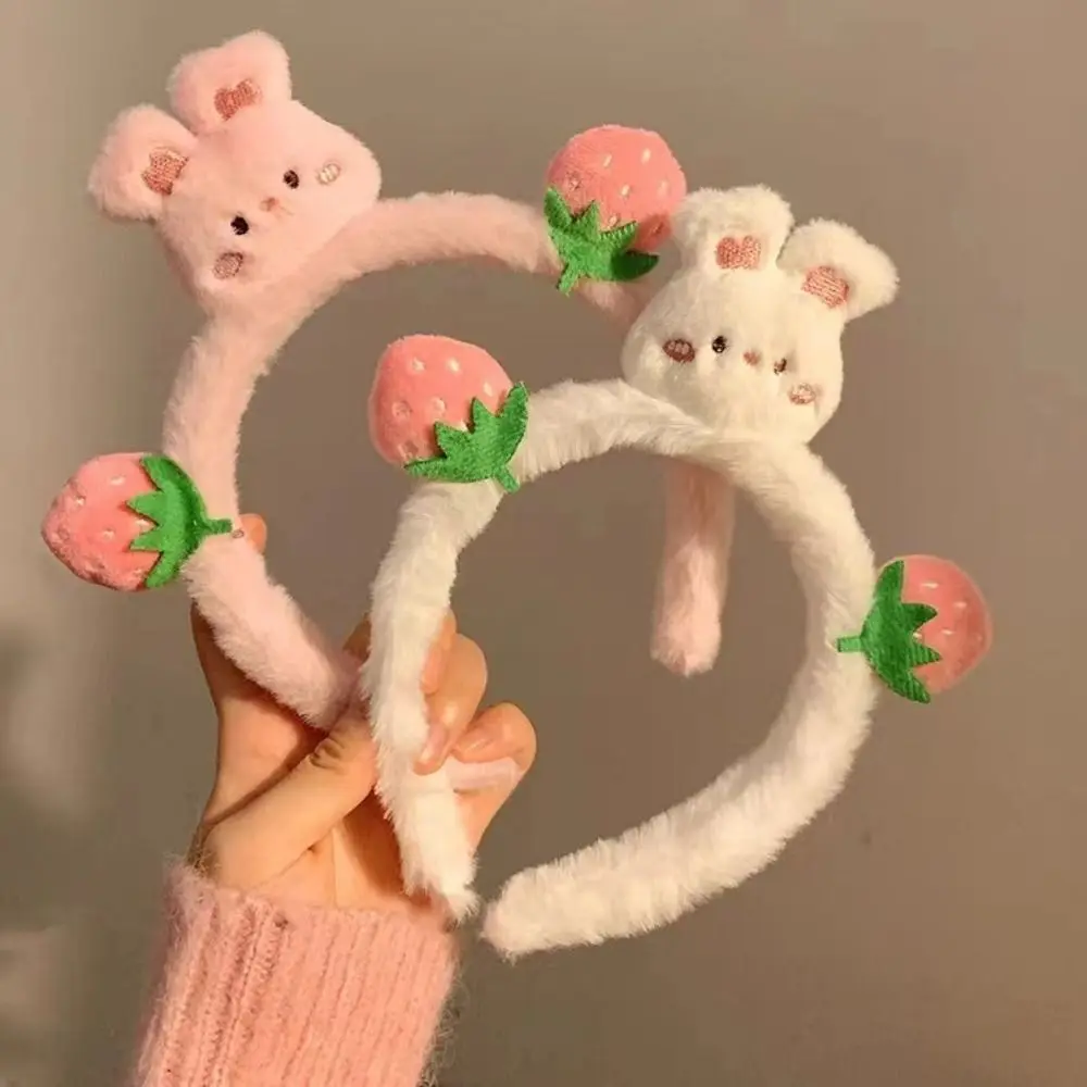 

Plush Cartoon Headband Korean Style Hair Accessories Cute Hair Hoop Hairbands Headpiece Strawberry Bear Hair Hoop Wash Face