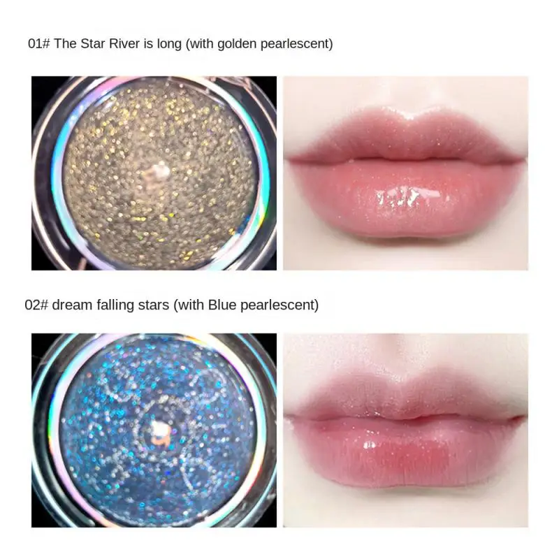 2colors Pearlescent Lip Gloss Fine Flash Lip Frozen Jelly Mirror Lip Glaze Moisturizing Lip Makeup Female Cosmetics