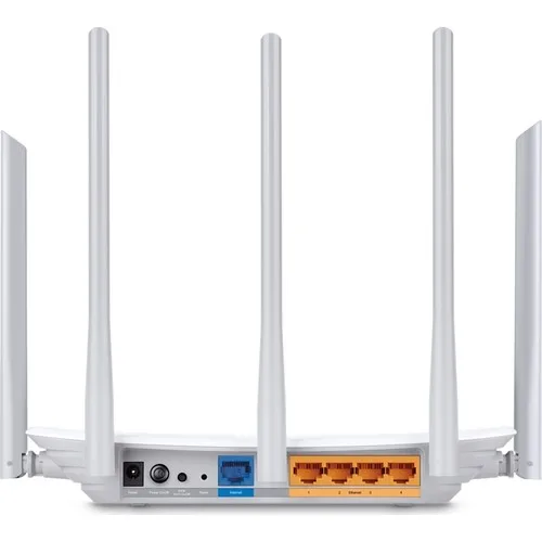 TP-Link Archer C60 AC 1350Mbps Беспроводная двухдиапазонная точка доступа и маршрутизатор с 5 портами - Белый цвет включен.